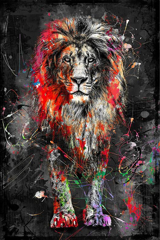 Canvanation 70X100CM Affiche Lion Pop Art