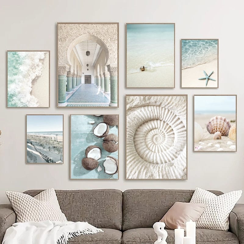 Canvanation Lot De 5 / 40x50x5  cm Affiche Mer Bretagne
