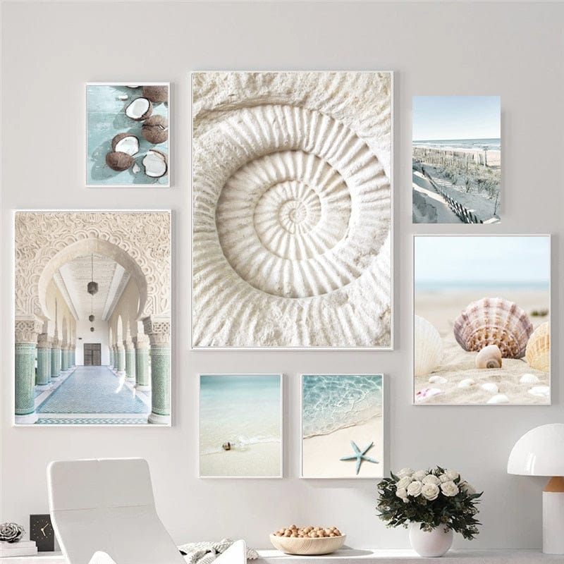 Canvanation Lot De 5 / 30x40x5 cm Affiche Mer Bretagne