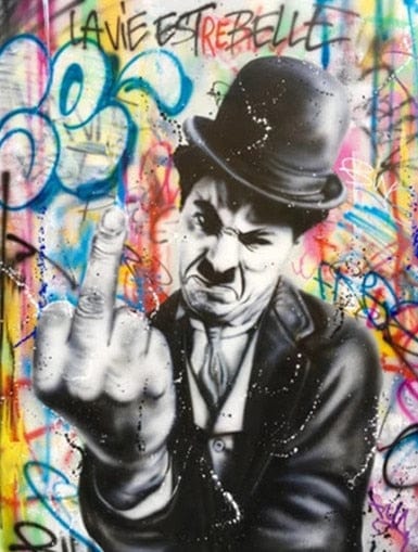 Canvanation 20x30cm Affiche Street Art Charlie Chaplin